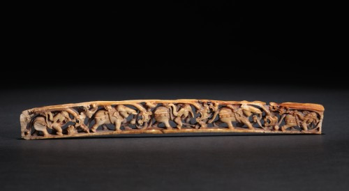 Ivory relief with elephants walking, Jammu-Kashmir 7-8th century - 