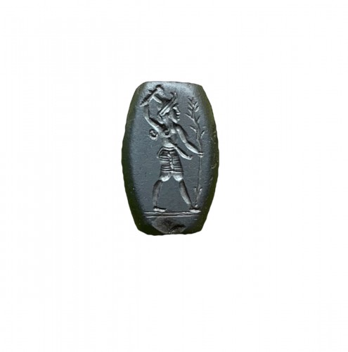 Hematite intaglio with god Baal