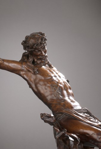 Sculpture Sculpture en Bois - Figure de Christ fin XVIIe