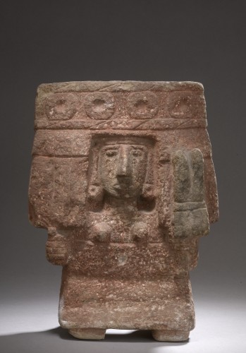Aztec stone figure of the deity chicomecoatl - Ancient Art Style 