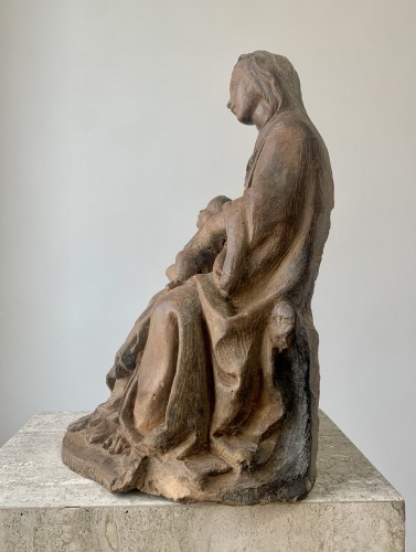 Sculpture Sculpture en Terre cuite - Vierge à l'Enfant, fin XVe /début XVIe