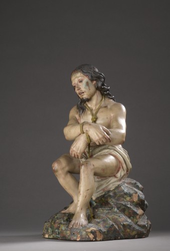Christ aux liens, Espagne XVIIe siècle - Sculpture Style 