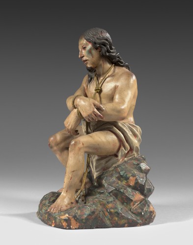 Sculpture  - 17th Spanish Ecce homo statuette