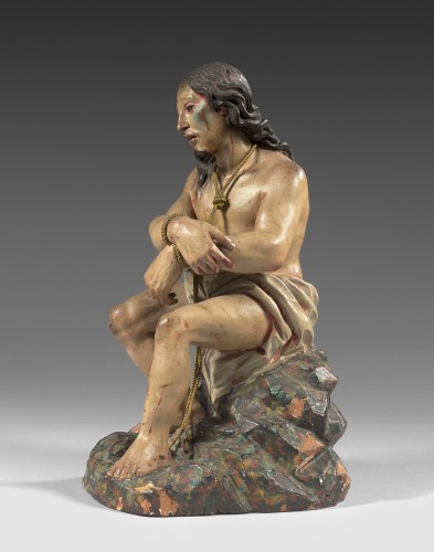 Sculpture Sculpture en Bois - Christ aux liens, Espagne XVIIe siècle