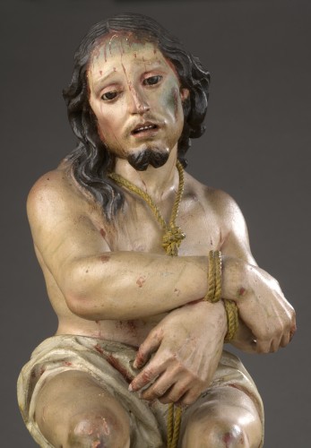 17th century - 17th Spanish Ecce homo statuette