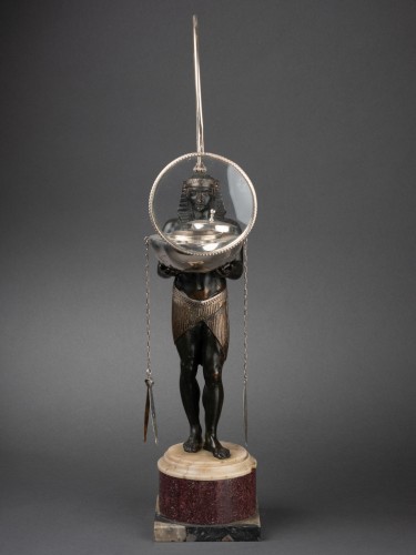 Empire - Lampe à l'huile portée par une Egyptienne - Luigi Valadier (Rome, 1726-1785)
