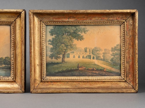 Gouache sur papier, Angleterre XVIIIe siècle - Tableaux et dessins Style 