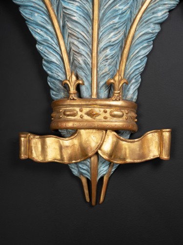 Plumes d'autruches en bois début XIXe - Objet de décoration Style Directoire