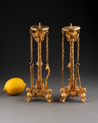Paire de bougeoirs d'époque directoire - Étienne de Roissart