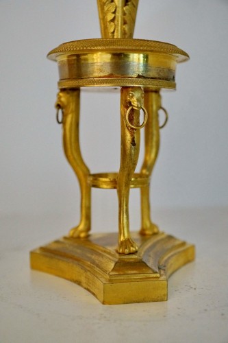 Paire de candélabre en bronze doré, premier tiers du XIXe - Restauration - Charles X
