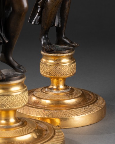 Luminaires Bougeoirs et Chandeliers - Paire de bougeoirs d'époque Directoire