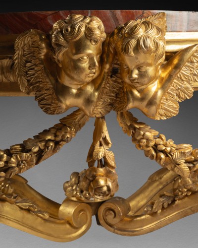 Importante console de la sculpture « L’Enfant Jésus endormi » de Filippo Parodi - Étienne de Roissart