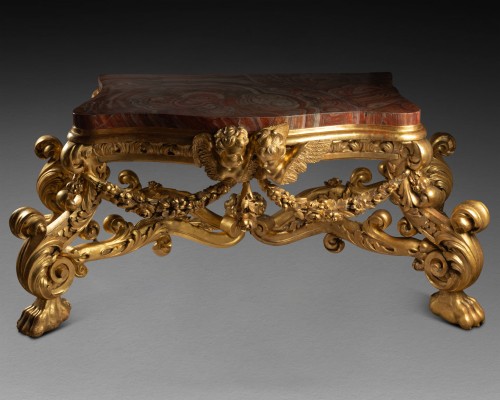 XVIIe siècle - Importante console de la sculpture « L’Enfant Jésus endormi » de Filippo Parodi