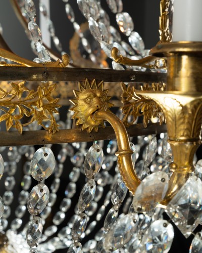 Lustre en cristal et bronze doré d'époque Directoire - Étienne de Roissart