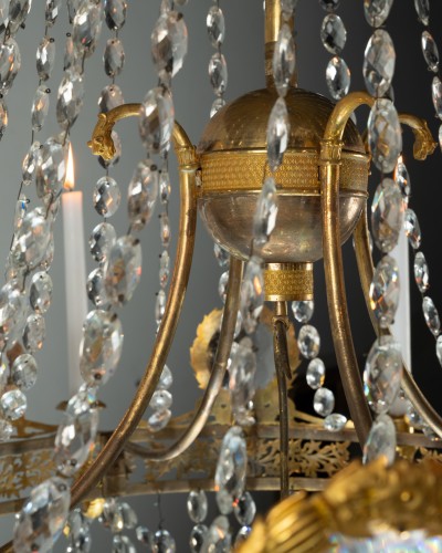 Lustre en cristal et bronze doré d'époque Directoire - Directoire