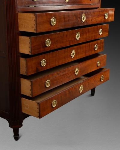 Louis XVI - Secrétaire d'époque Louis XVI en acajou et bronze doré