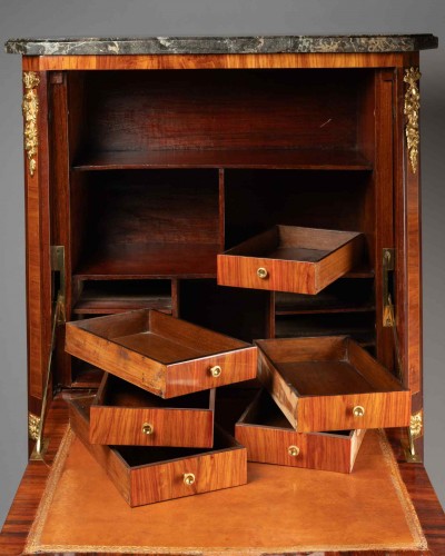 Furniture  - Louis XVI Period Drop-Front Secretary Stamped H. Roux