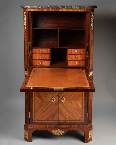 Louis XVI Period Drop-Front Secretary Stamped H. Roux - 