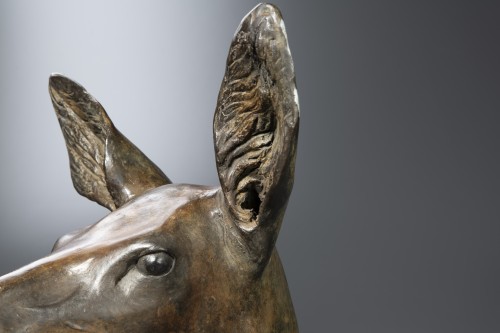 Sculpture Sculpture en Bronze - Tête de biche par Hervé t’Serstevens (né en 1961)