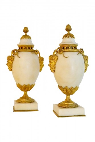 Paire d'athéniennes en bronze doré d'époque Directoire