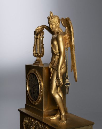  - Empire period music clock in gilded bronze