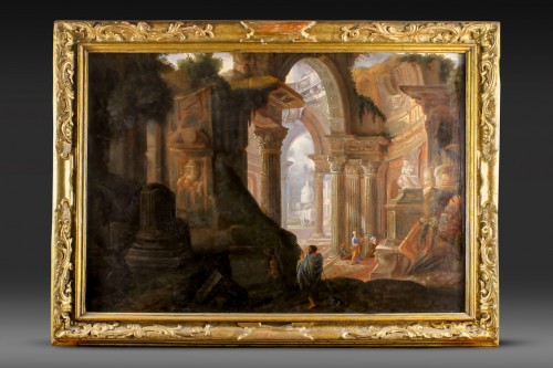 Architectural capricci, French work from the late 18th century - Paintings & Drawings Style 