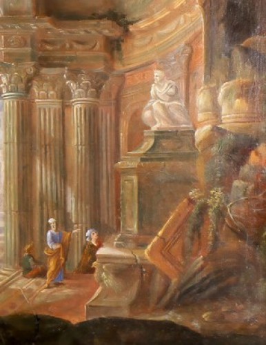 Paintings & Drawings  - Architectural capricci, French work from the late 18th century