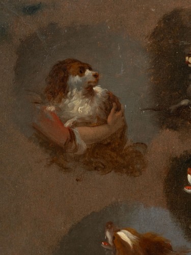 Etude de chiens de Adriaen de Gryef (1670 - 1722) - Tableaux et dessins Style Louis XIV