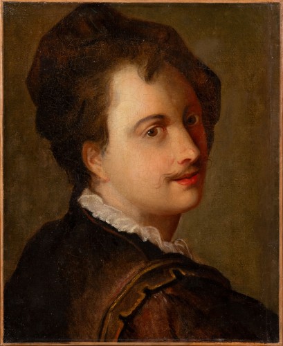 Portrait d'un jeune homme en tenue de théâtre, école française fin XVIIIe