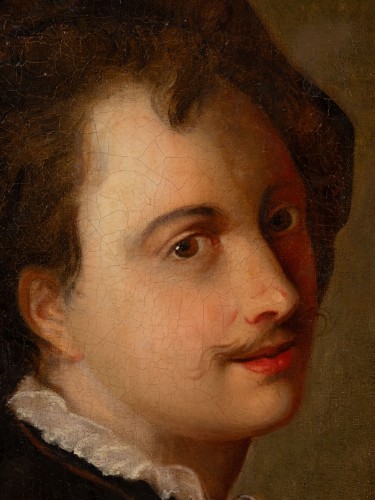 Portrait d'un jeune homme en tenue de théâtre, école française fin XVIIIe - Étienne de Roissart