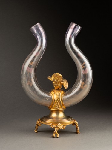 Japonist lyre-shaped vase in Baccarat crystal, 19th century (circa 1880) - 