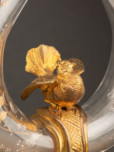 Japonist lyre-shaped vase in Baccarat crystal, 19th century (circa 1880) - 