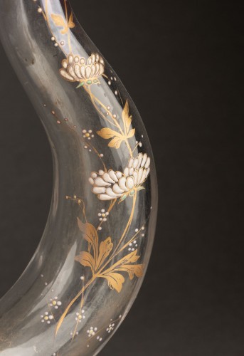 Antiquités - Japonist lyre-shaped vase in Baccarat crystal, 19th century (circa 1880)