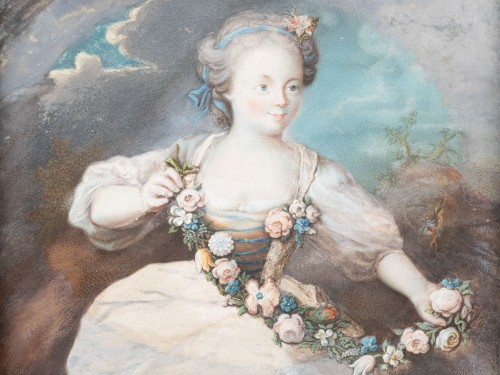Pastel du XVIIIe siècle représentant une jeune fille