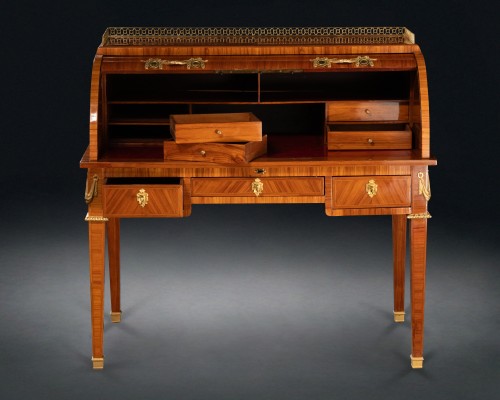 Furniture  - A mid-sized cylinder secrétaire from the Louis XVI period