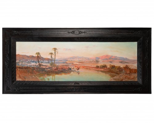 Paysage oriental au bord de l’oued au bord de l'Atlas par Maxime Noiré (1861-1927)