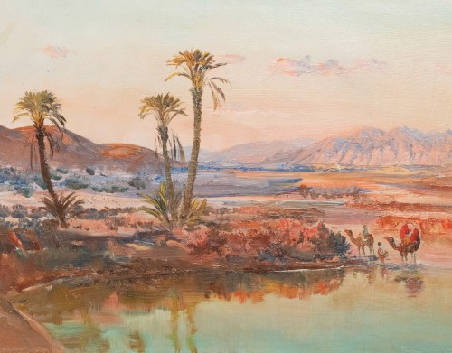 Paysage oriental au bord de l’oued au bord de l'Atlas par Maxime Noiré (1861-1927) - Tableaux et dessins Style 