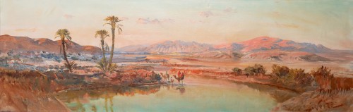  - Paysage oriental au bord de l’oued au bord de l'Atlas par Maxime Noiré (1861-1927)