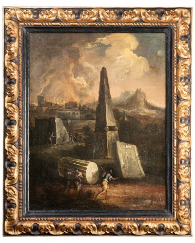 Paysages de ruines imaginaires, école napolitaine de la fin du XVIIe siècle