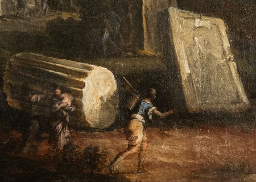 Tableaux et dessins Tableaux XVIIe siècle - Paysages de ruines imaginaires, école napolitaine de la fin du XVIIe siècle