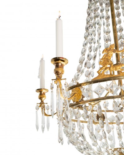 Luminaires Lustre - Lustre d’époque Charles X, circa 1825, en laiton finement ciselé et doré