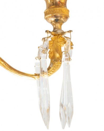 Lustre d’époque Charles X, circa 1825, en laiton finement ciselé et doré - Étienne de Roissart