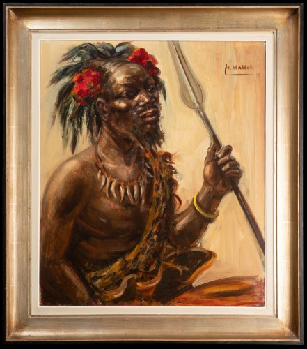 A chief of the Uele tribe (Belgian Congo) - André Hallet (1890-1959) - Paintings & Drawings Style 