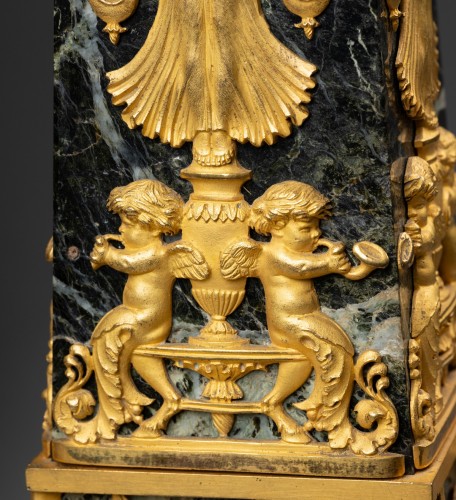 Empire - Pair of Empire period obelisks in Royal Sea Green marble