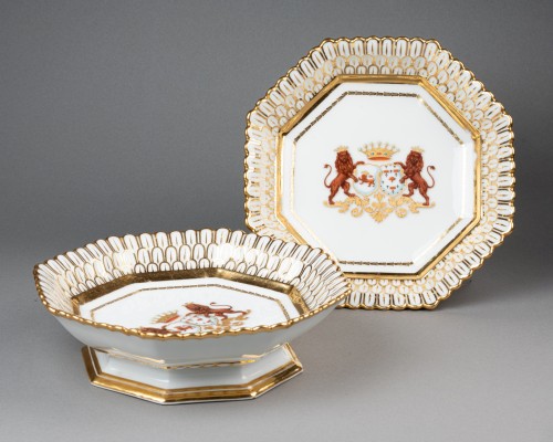 Set of Brussels porcelain dishes from the Henri Faber manufactory - 