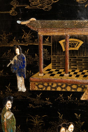 Antiquités - Paravent six feuilles Chine XVIIIe siècle