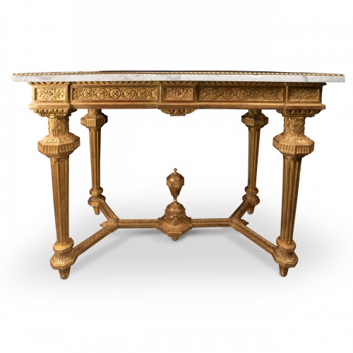 Table en bois doré fin du XVIIIe siècle - Mobilier Style Louis XVI