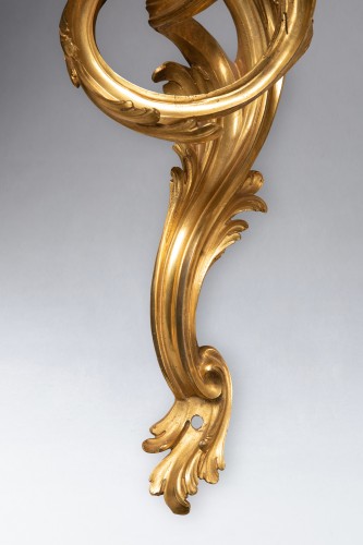XVIIIe siècle - Paire d'appliques époque Louis XV milieu XVIIIe siècle