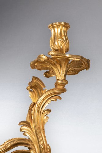 Antiquités - Paire d'appliques époque Louis XV milieu XVIIIe siècle