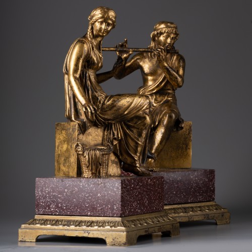 Antiquités - Paire de bronzes fin du XVIIIe siècle